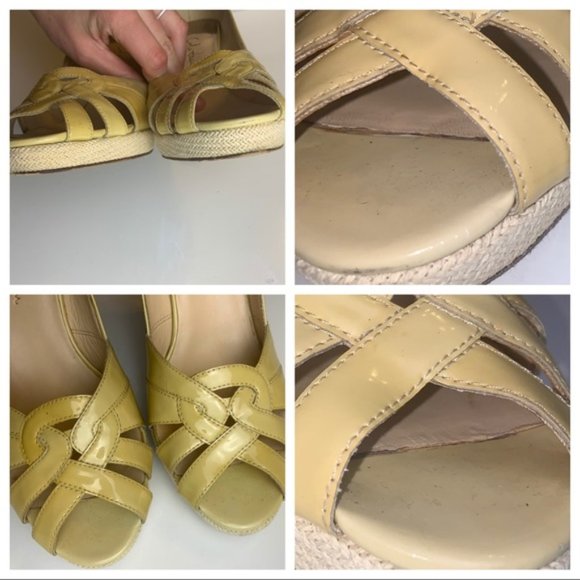 Cole Haan Nike Air Yellow Patent Leather Chunk Heels - Picture 11 of 14